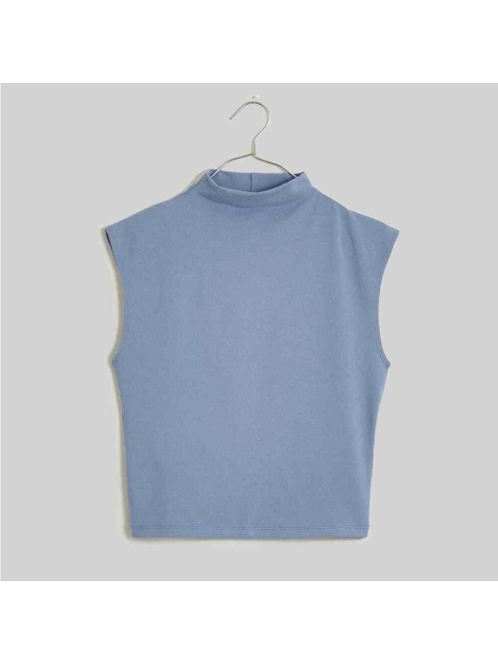 MADEWELL BLUE FUNNEL NECK CROPPED MUSCLE TEE medium
